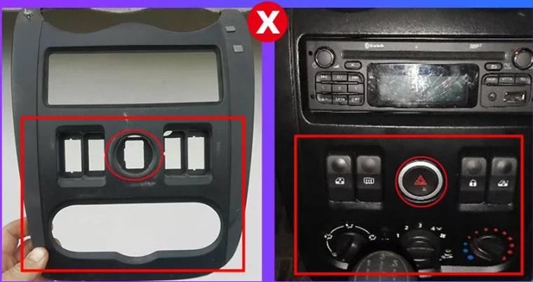 Façade autoradio dédiée à la Dacia Logan 1 2009-2012