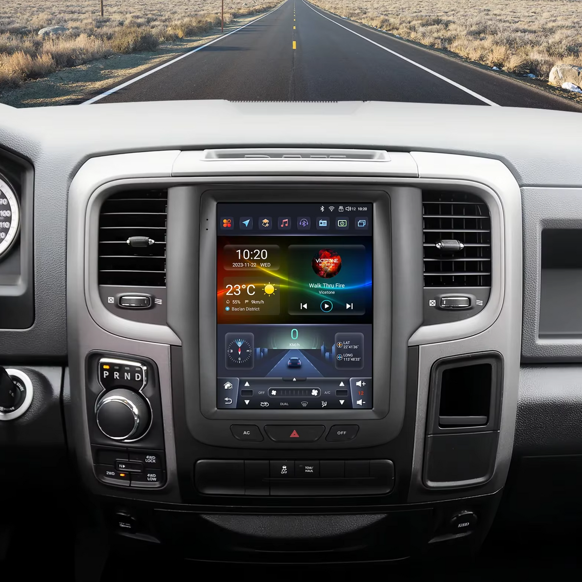 Façade autoradio dédiée à la Dodge Ram 2013-2018