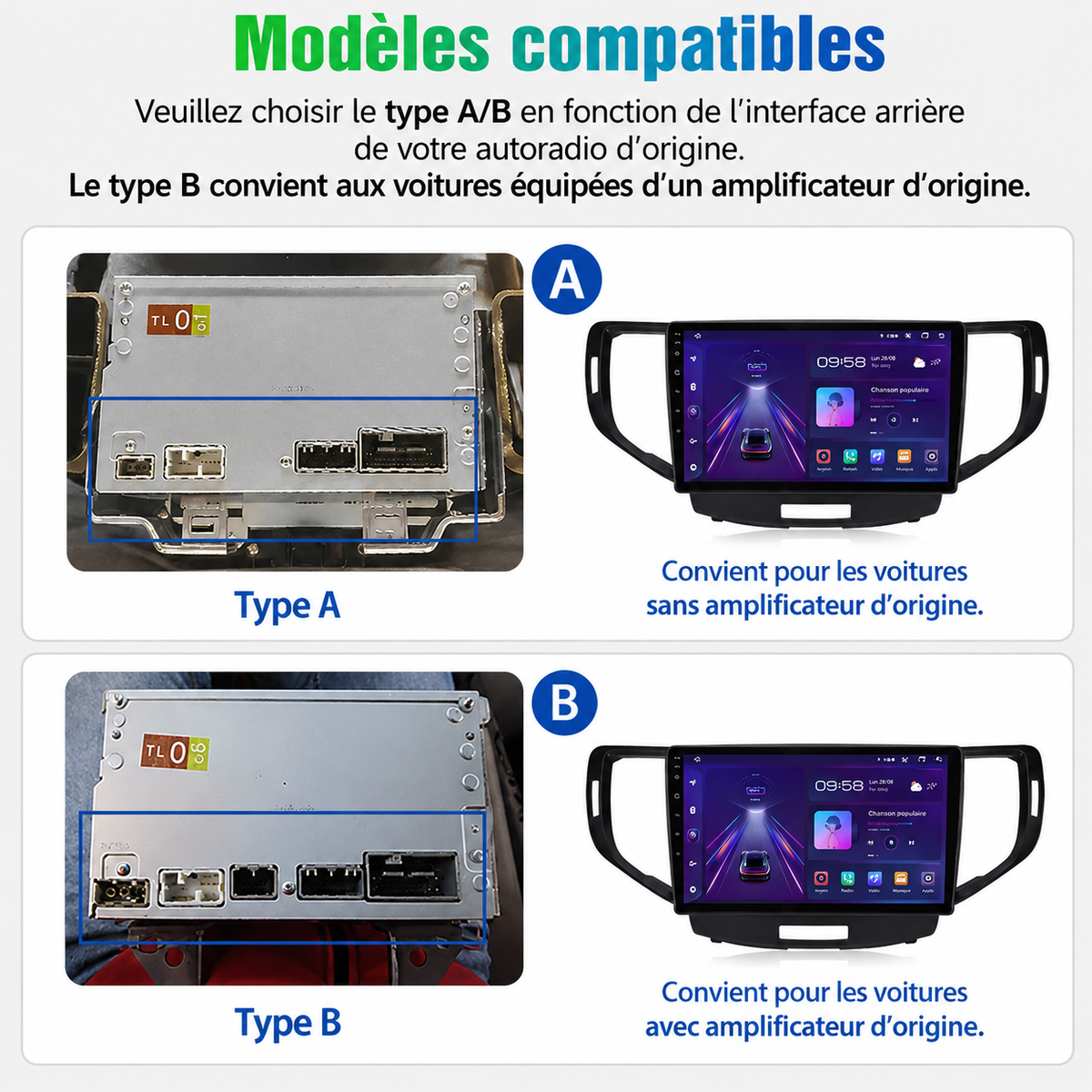 Façade autoradio dédiée à la Honda Accord 8 2008-2012