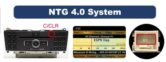 Façade autoradio dédiée à la Mercedes Classe E W212 NTG 4.0 2009-2015