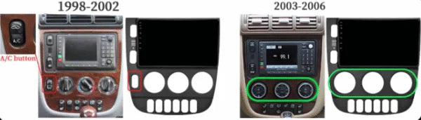 Façade autoradio dédiée à la Mercedes Classe M ML W163 1998-2002