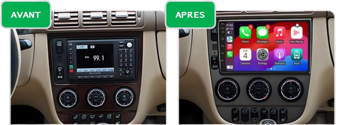Façade autoradio dédiée à la Mercedes Classe M ML W163 2003-2006
