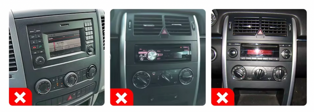 Façade autoradio dédiée à la Mercedes Vito W639 2003-2014