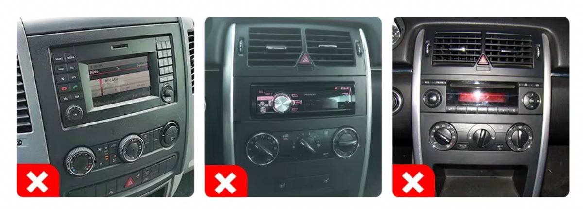 Façade autoradio dédiée à la Mercedes Vito W639 2003-2014