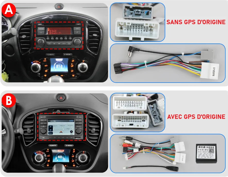 Façade autoradio dédiée à la Nissan Juke 2010-2014