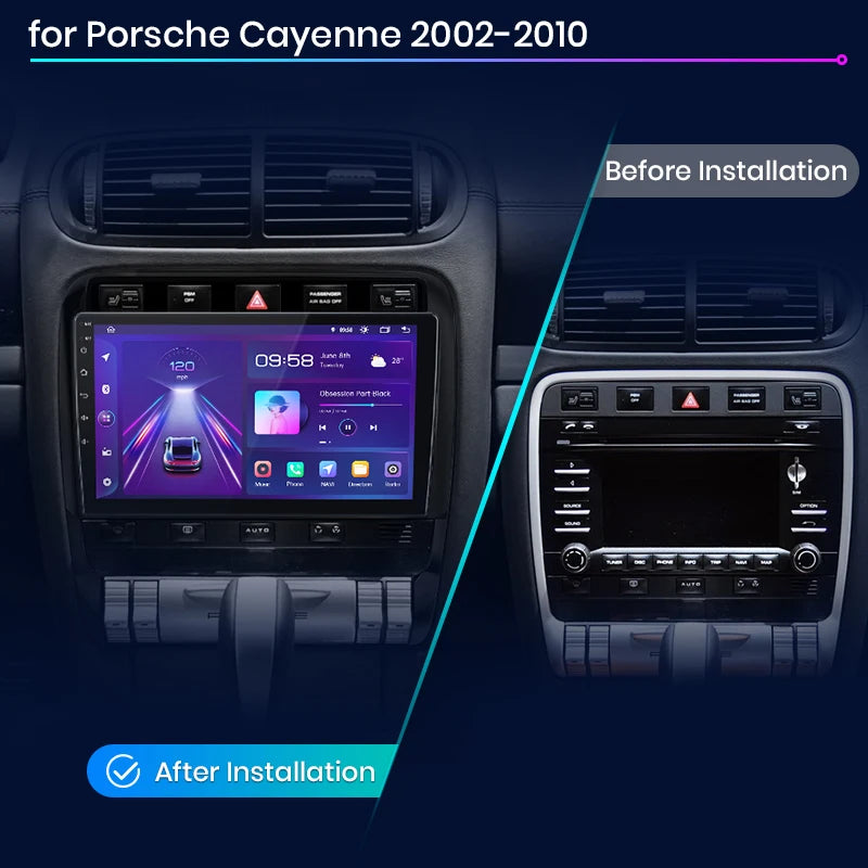 Façade autoradio dédiée à la Porsche Cayenne 9PA 2002-2010