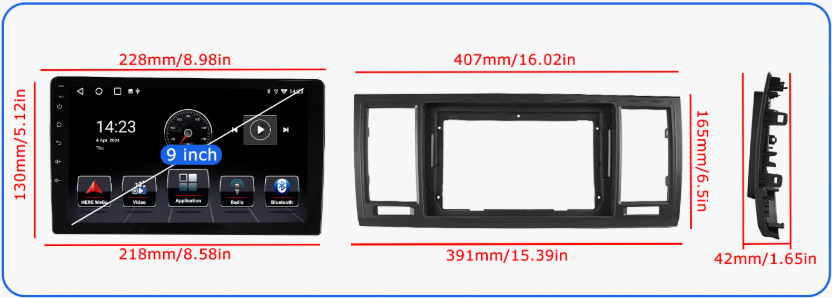 Façade autoradio dédiée à la Volkswagen T6 MK6 2015-2020