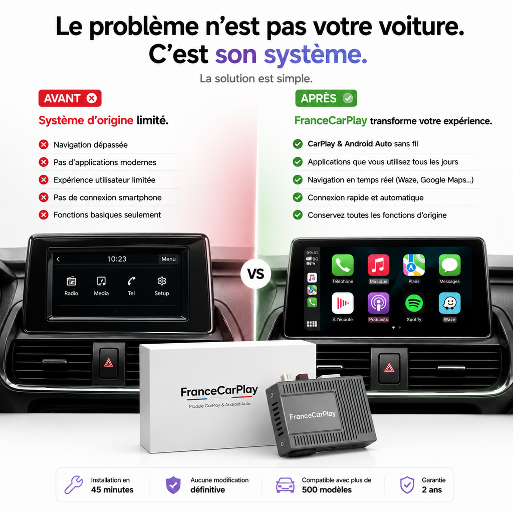 Interface CarPlay sans fil pour l'écran d'origine Citroën C5 MRN