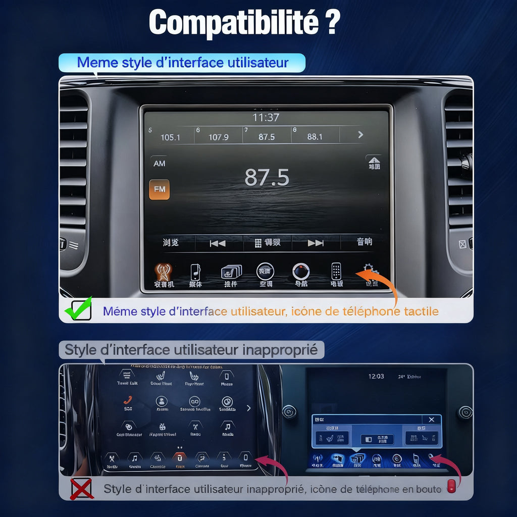Module CarPlay plug and play pour Dodge Journey sur écran d'origine