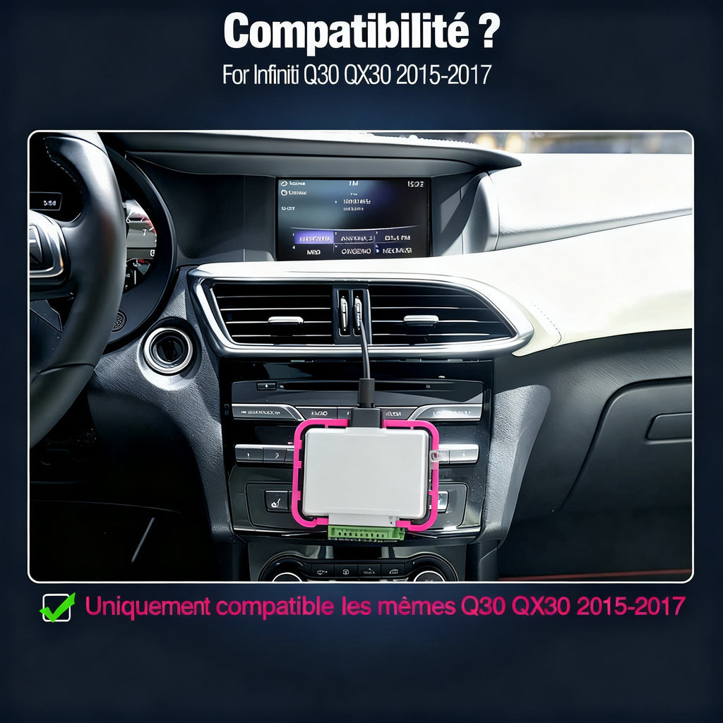 Module CarPlay plug and play pour Infiniti QX30 sur écran d'origine
