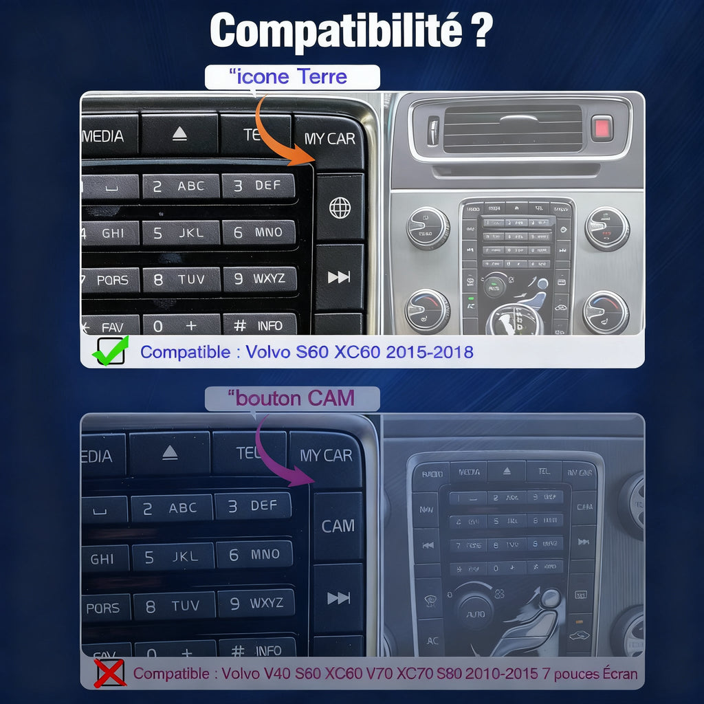 Module CarPlay plug and play pour Volvo S80 sur écran d'origine