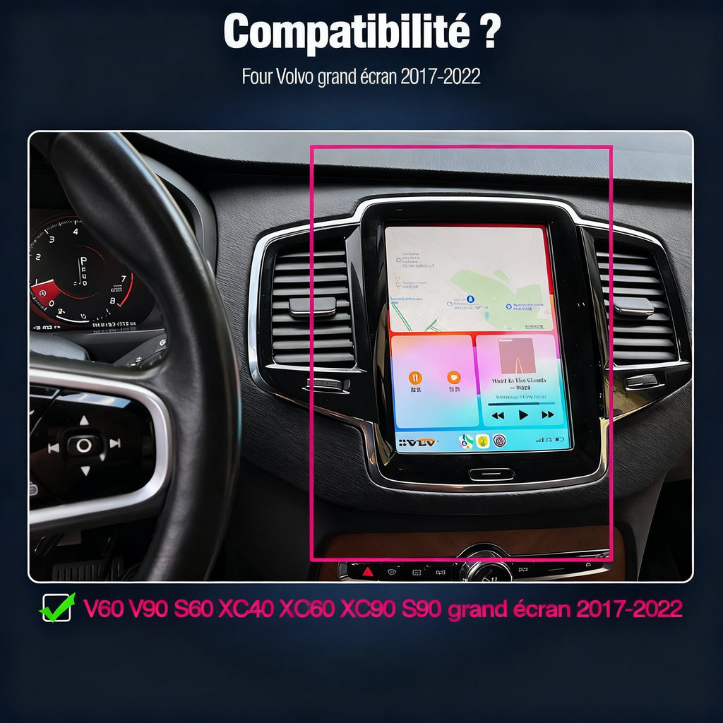 Module CarPlay plug and play pour Volvo V90 sur écran d'origine