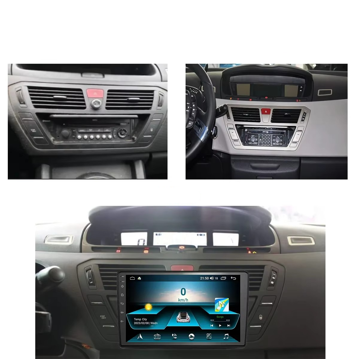 Navigation GPS sur l'écran tactile CarPlay de la Citroën C4 Picasso