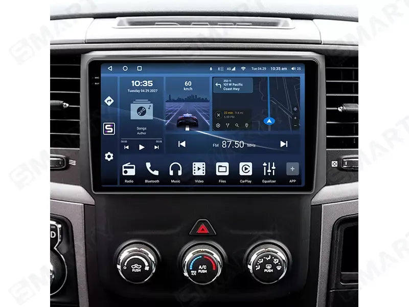 Navigation GPS sur l'écran tactile CarPlay de la Dodge Ram