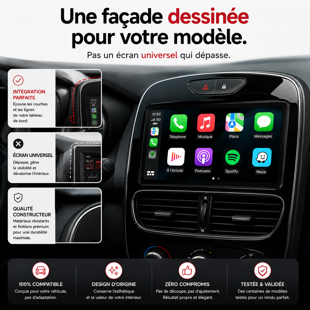 Navigation GPS sur l'écran tactile CarPlay de la Ford C-MAX