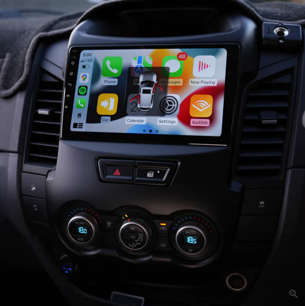 Navigation GPS sur l'écran tactile CarPlay de la Ford Ranger