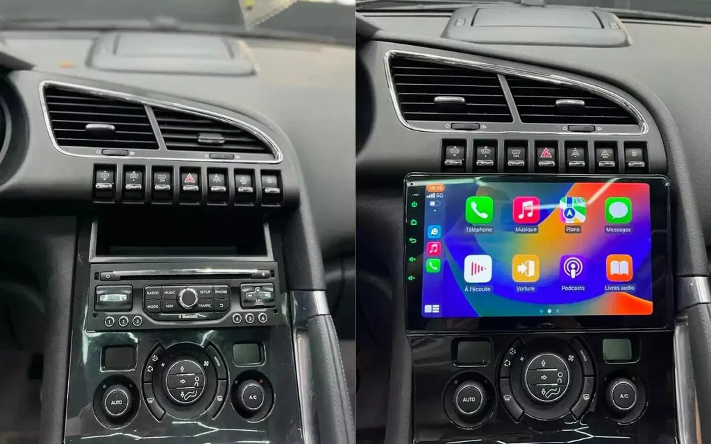 Navigation GPS sur l'écran tactile CarPlay de la Peugeot 3008