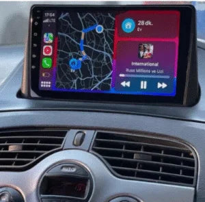 Navigation GPS sur l'écran tactile CarPlay de la Renault Kangoo