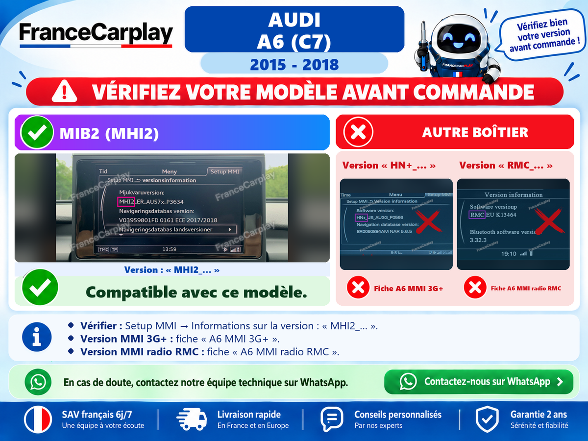 Vérifiez votre système avant commande