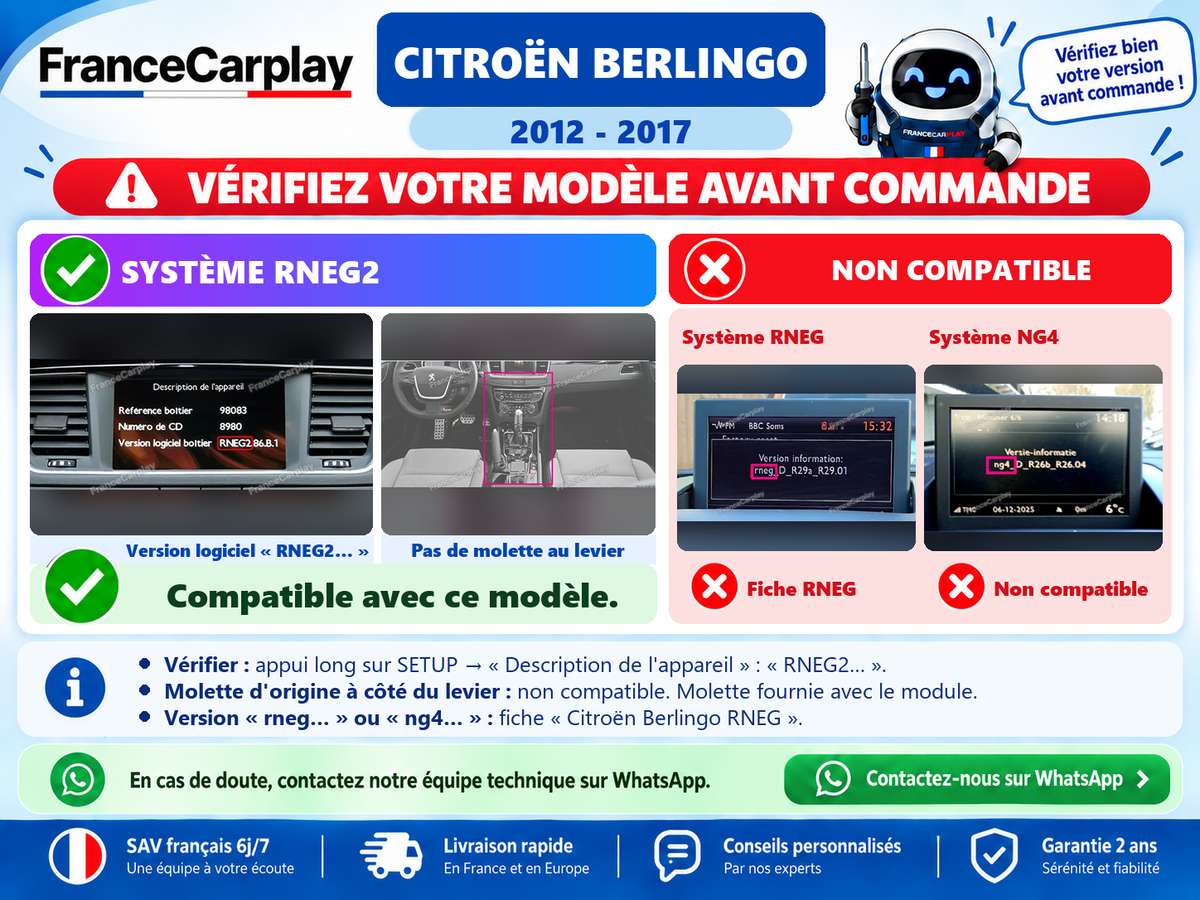 Vérifiez votre système avant commande