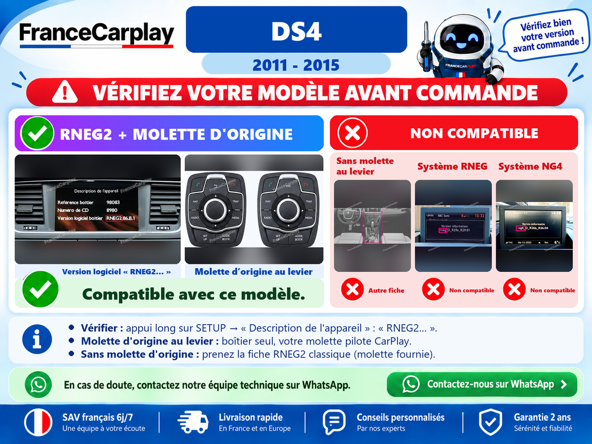Vérifiez votre système avant commande