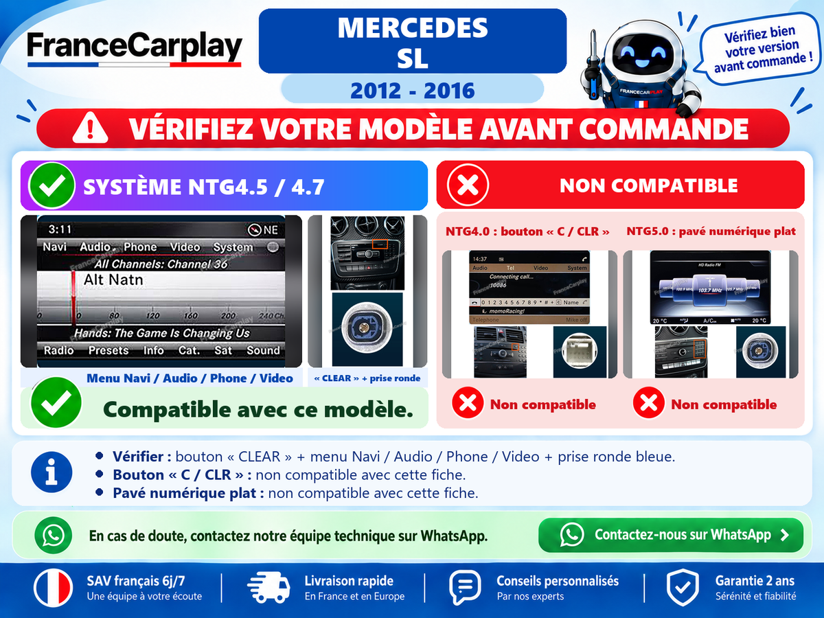 Vérifiez votre système avant commande