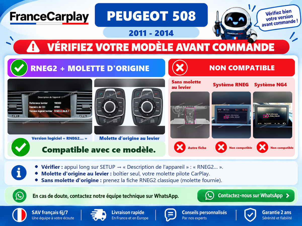 Vérifiez votre système avant commande