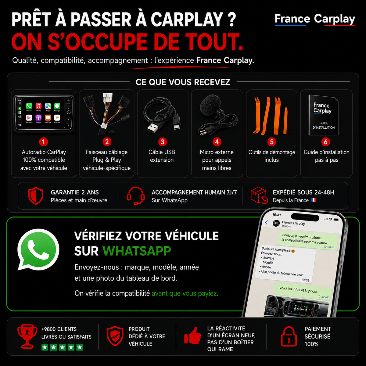 Autoradio CarPlay sans fil BMW X1 E84 (2009-2015)